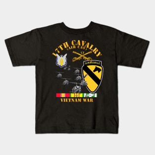 17th Cavalry (Air CAv) - 1st  Cav Division w SVC Kids T-Shirt